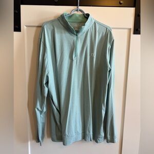 Rhoback Striped Performance Quarterzip - XXL - Light Green